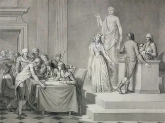 Republikánus válás (toll, tinta és grisaille papíron)